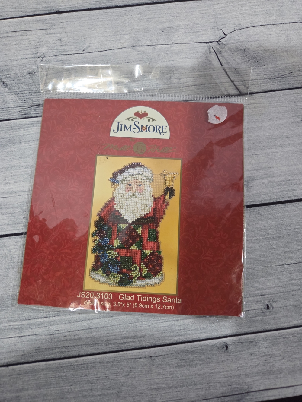 Jim Shore Beaded Cross Stitch Glad Tidings Santa
